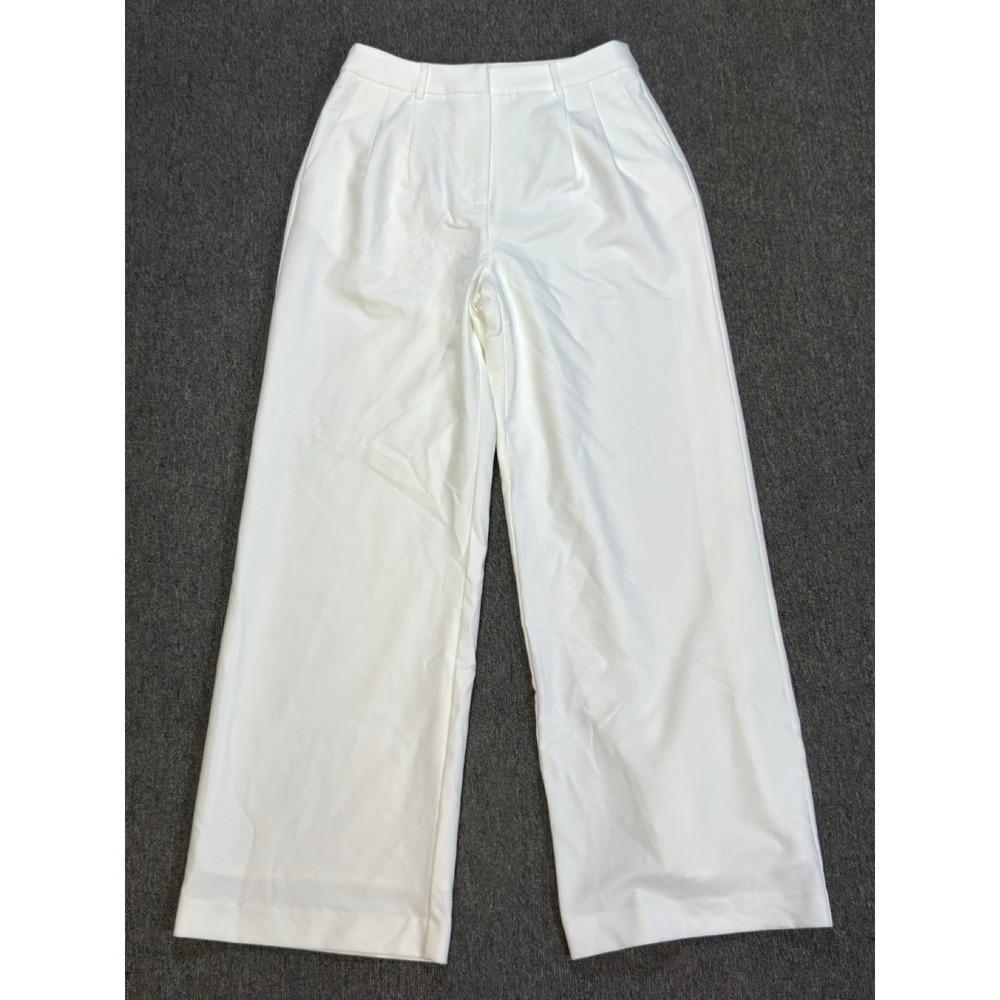Wide Leg White Women's Pants - Classic High-Rise. Did not fit me.